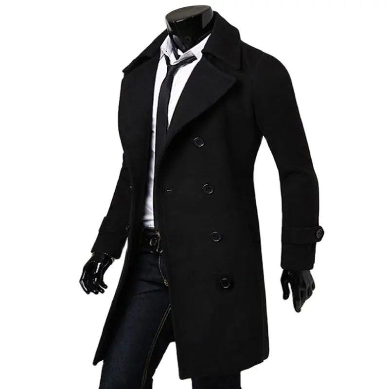 Trench long boutonné homme – CLEVI Paris