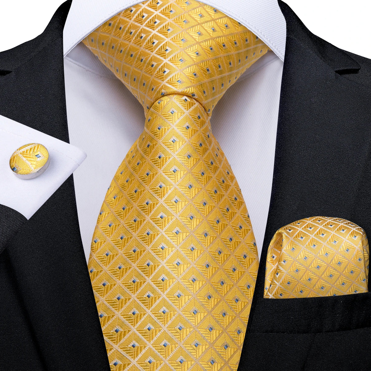 Coffret cravate homme à pois, pochette et boutons – CLEVI Paris