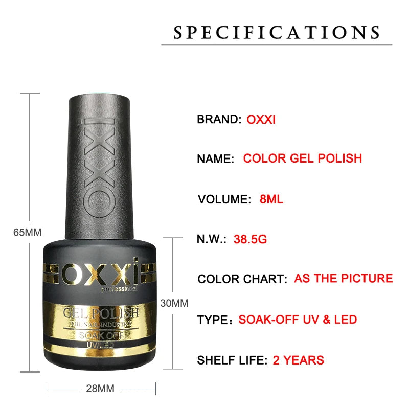 Vernis Gel Semi-Permanent OXXI 8ml – 60 Teintes UV/LED Longue Durée Nail Art Manucure – CLEVI Paris