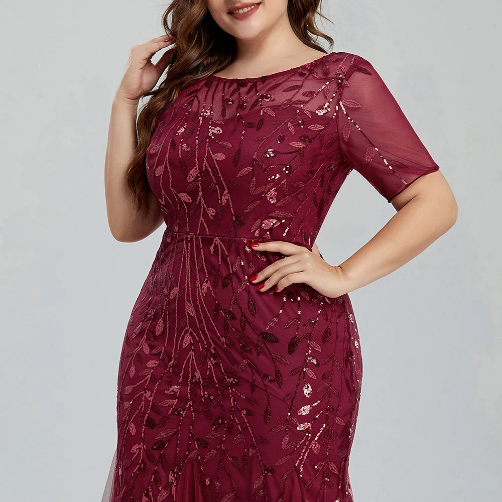 Robe de soirée sirène en tulle col V – CLEVI Paris