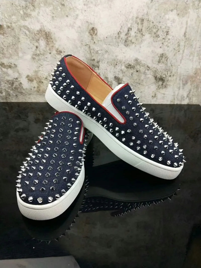 Mocassins Homme Denim Cloutés Slip-On Respirant Casual Grandes Tailles EU 38-47 – CLEVI Paris