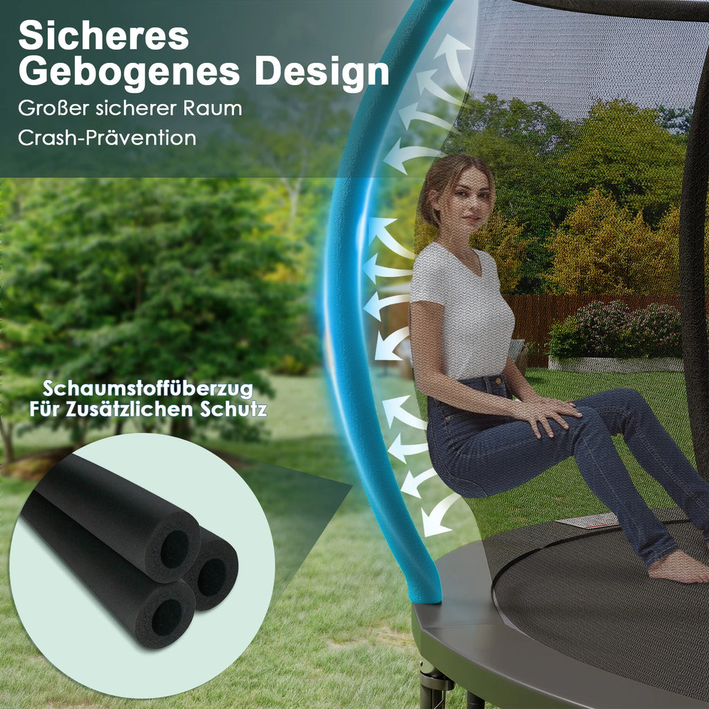 Trampoline de jardin 305 cm avec filet – CLEVI Paris