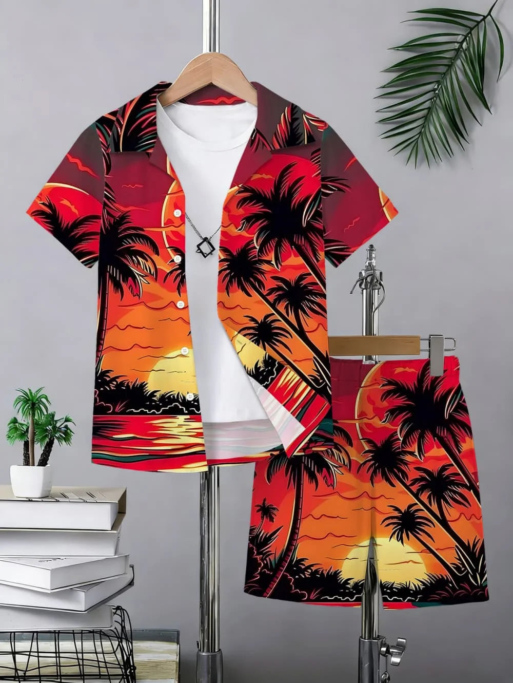 Ensemble garçon hawaïen haut et short – CLEVI Paris