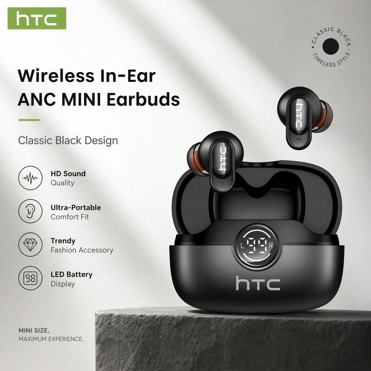 Écouteurs HTC NE79 TWS Semi-Intra Gaming 36h ENC – CLEVI Paris
