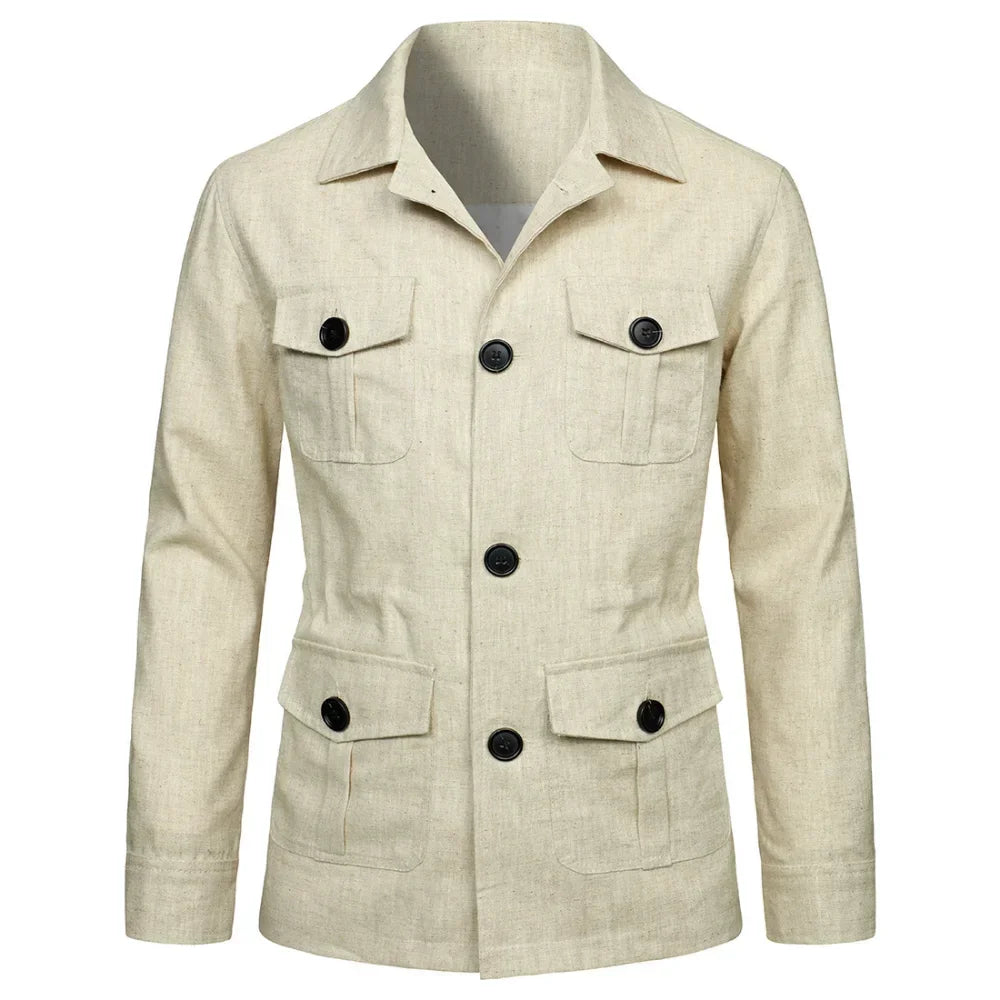 Veste safari homme à poches, style rétro – CLEVI Paris