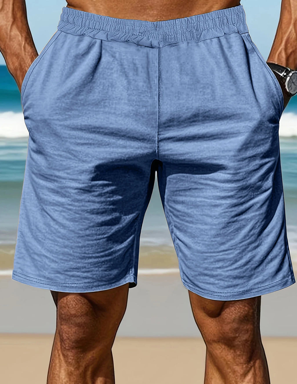 Ensemble 2 Pièces Homme Été – Chemise Manches Courtes Boutonnée + Short 100% Coton Coupe Ample – 5 Coloris, S à XXXL – CLEVI Paris