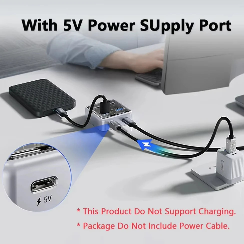 Hub USB ORICO 4 Ports 10Gbps USB-C 3.2 Docking Station PC Mac – CLEVI Paris
