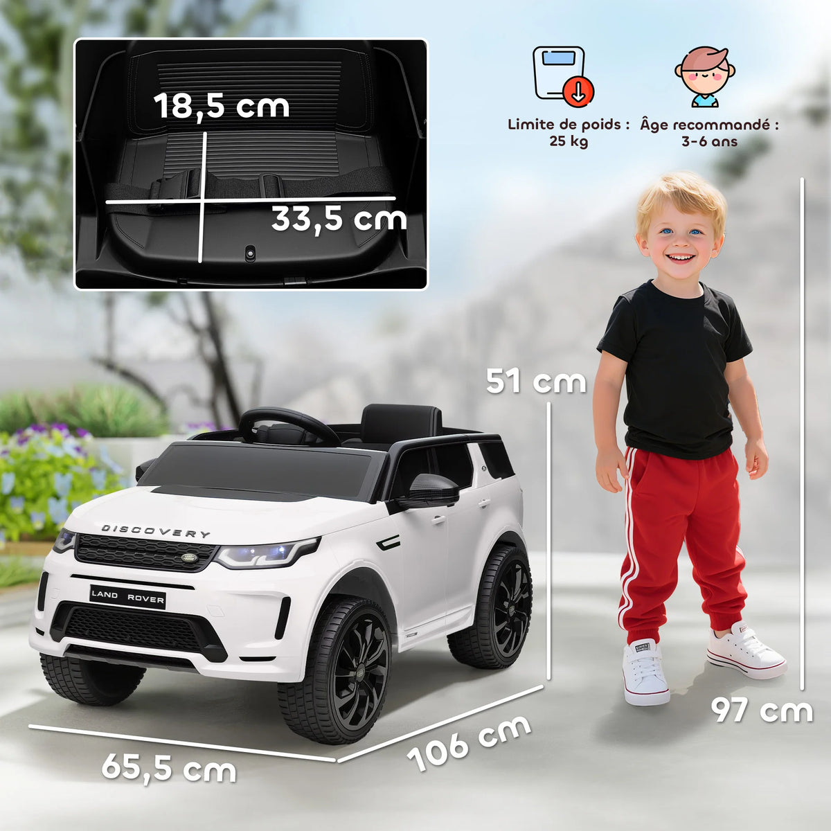 Voiture enfant Land Rover Discovery Sport 12 V – CLEVI Paris