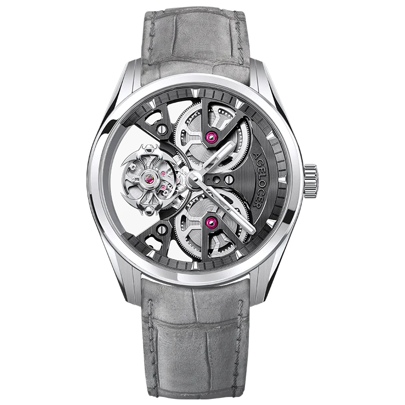 Montre Homme Flying Tourbillon Double Barillet Balancier Libre Design Manta Agelocer Cal.A9301 – CLEVI Paris
