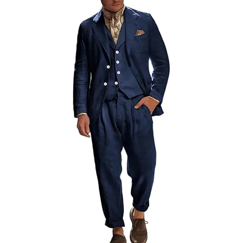 Costume Lin Homme 3 Pièces – CLEVI Paris