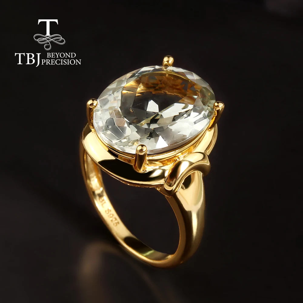 Bague argent 925 à améthyste verte ovale – CLEVI Paris