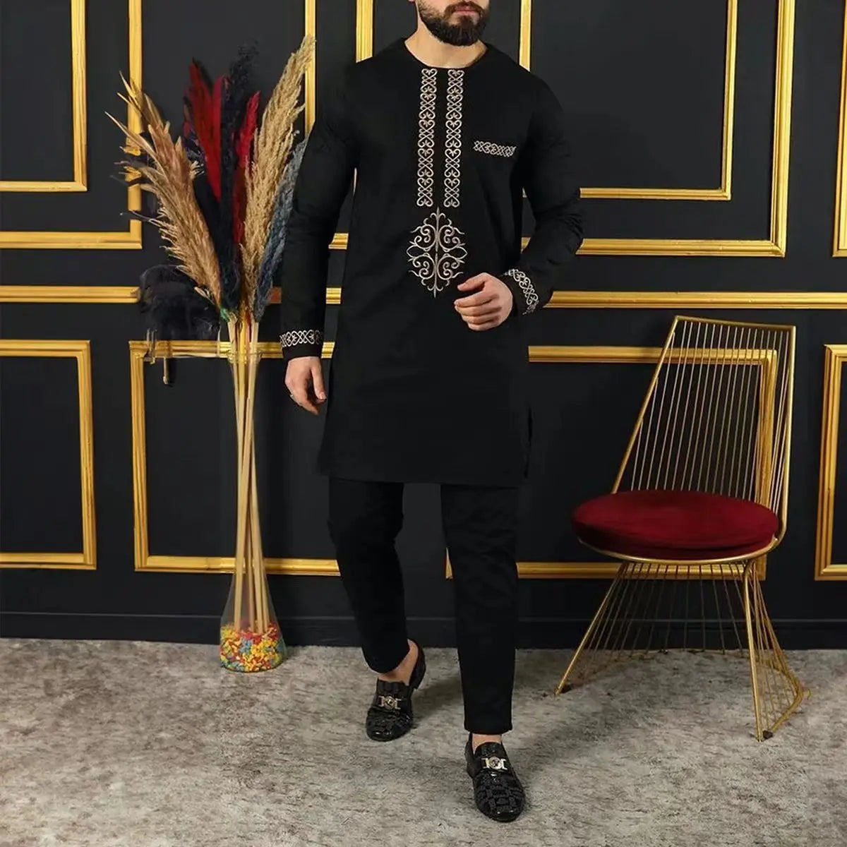 Ensemble 2 Pièces Style Africain Homme – CLEVI Paris