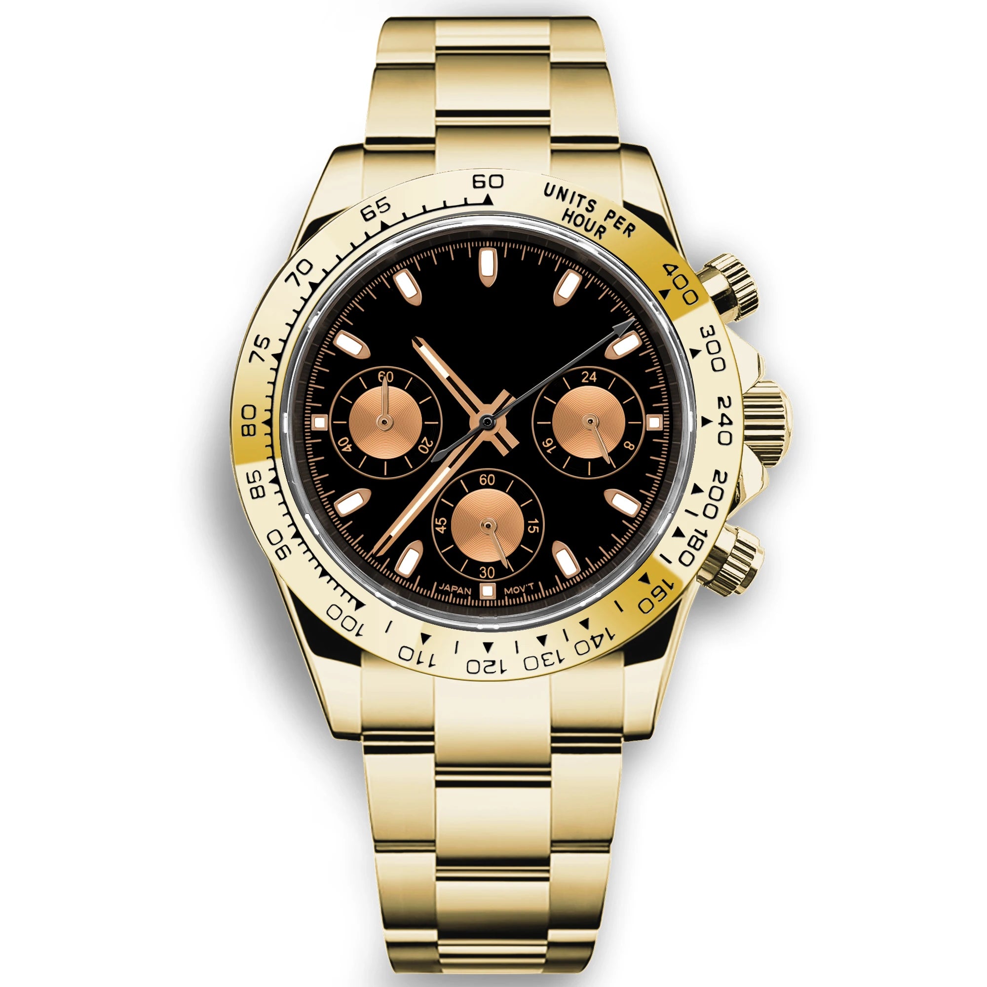 Montre Chronographe Homme Corgeut 39MM Quartz Seiko VK63 Acier Saphir Étanche 50M – CLEVI Paris