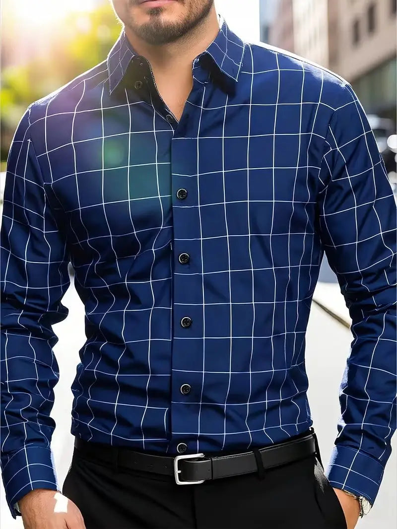 Chemise homme rayée en polyester – CLEVI Paris