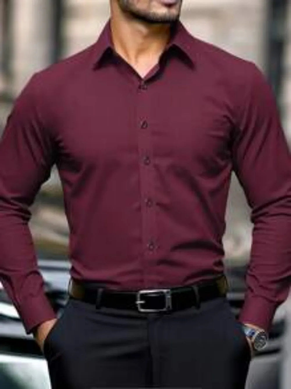 Chemise homme business unie en soie – CLEVI Paris