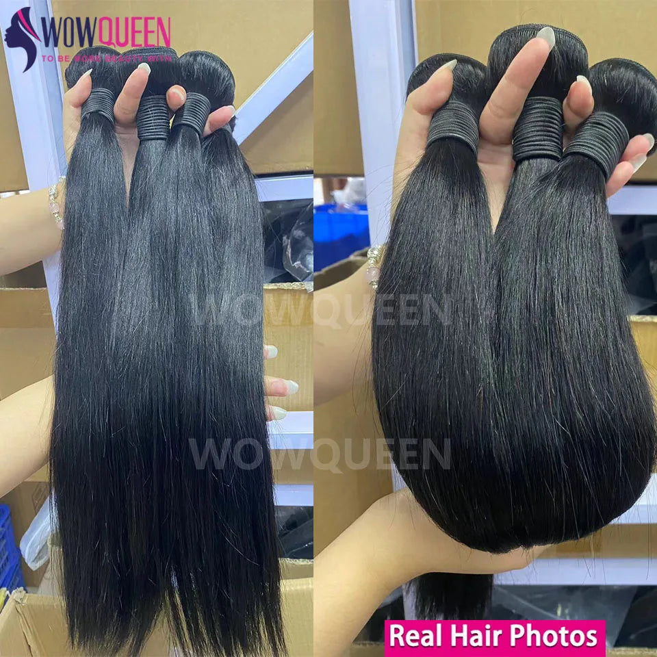 Extensions Straight Cheveux Brésiliens Remy Hair 12A – Bundles 1/3/4 Pcs 10-40 Pouces – CLEVI Paris
