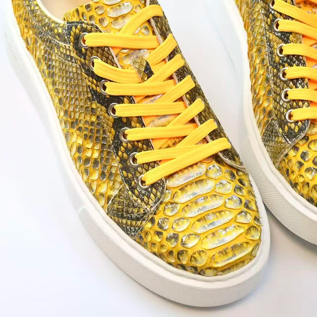Sneakers basses homme jaunes à lacets – CLEVI Paris