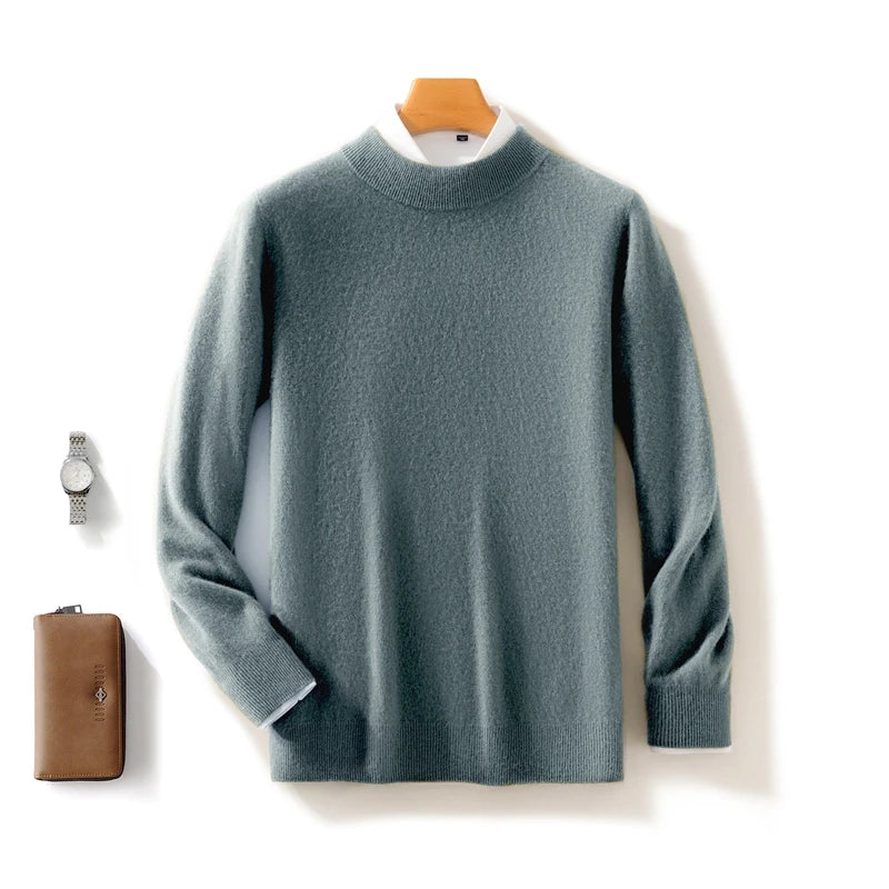 Pull homme en laine à col montant – CLEVI Paris
