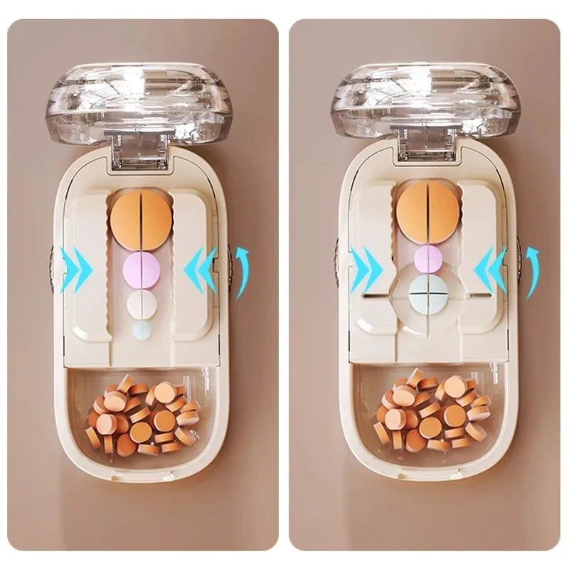 Pilulier portable avec option coupe-comprimés – CLEVI Paris