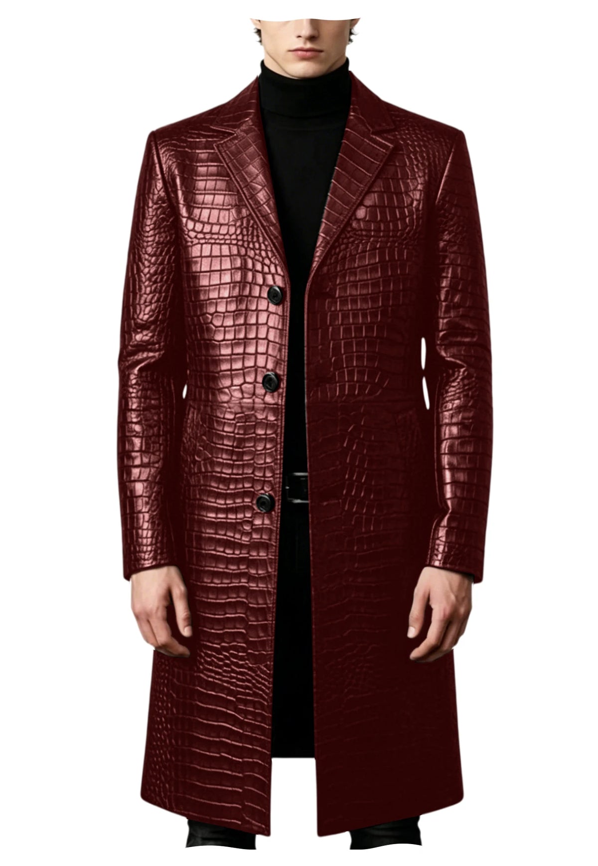 Manteau homme effet crocodile coupe ajustée – CLEVI Paris