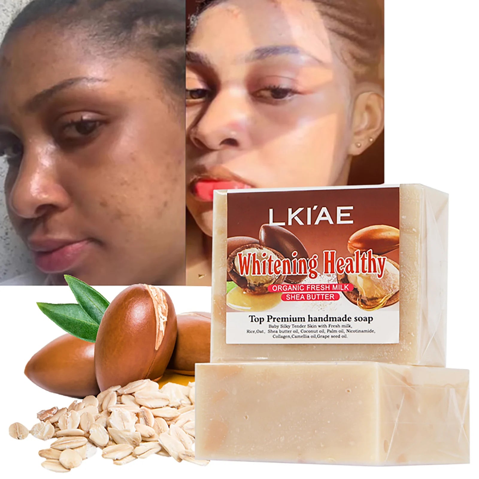 Savon Artisanal AILKE Lait Frais & Beurre de Karité 150g – Éclaircissant & Hydratant – CLEVI Paris