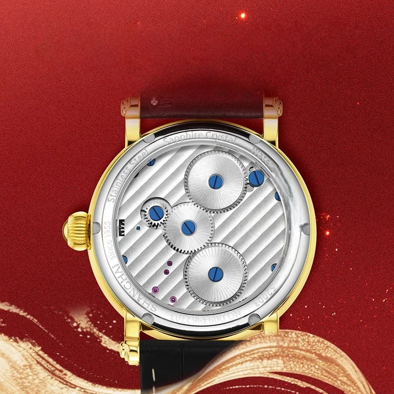 Montre Homme Manuel Carrousel Édition Limitée Année du Cheval Squelette Or Shanghai Watch S2003 – CLEVI Paris