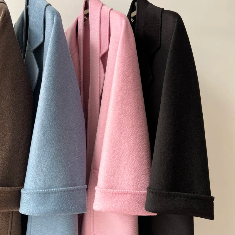 Manteau femme ceinturé laine et cachemire – CLEVI Paris