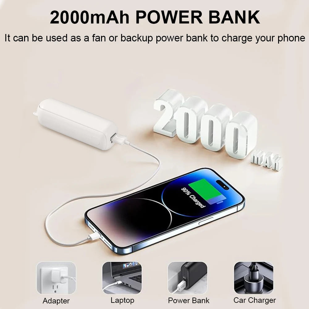 Mini ventilateur pliable HZ001 2000 mAh – CLEVI Paris