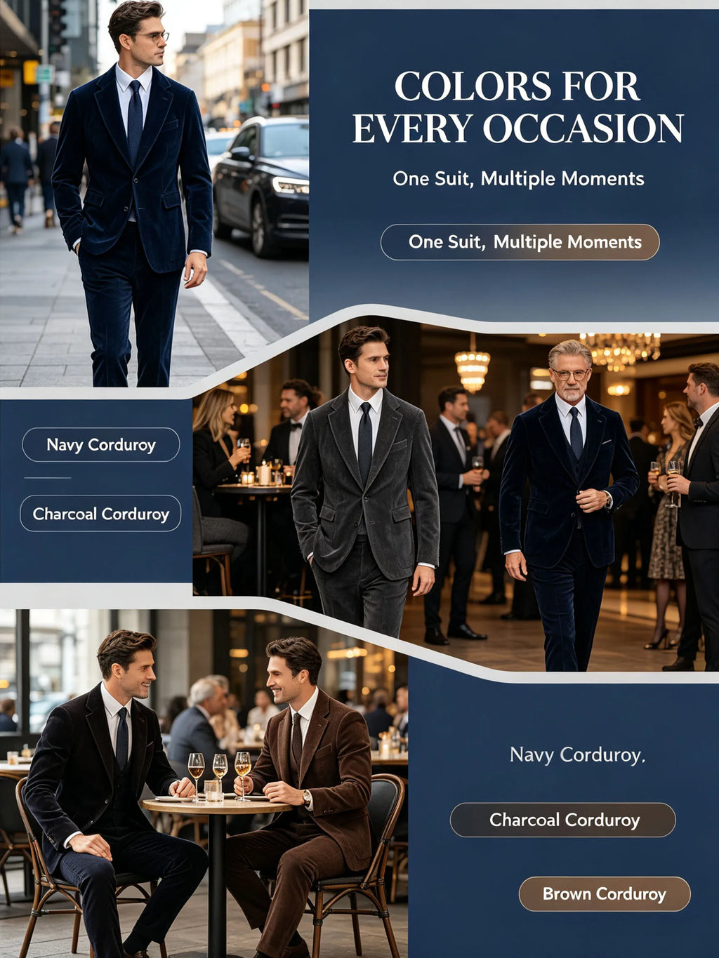 Costume homme 2 pièces en velours côtelé – CLEVI Paris