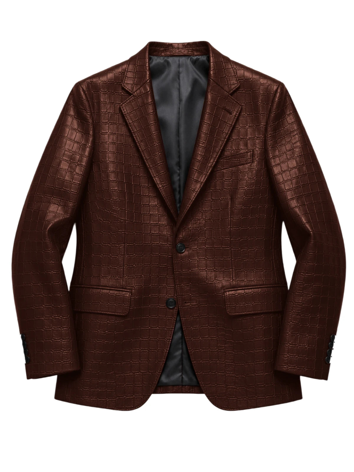 Blazer homme simili cuir crocodile à 2 boutons – CLEVI Paris