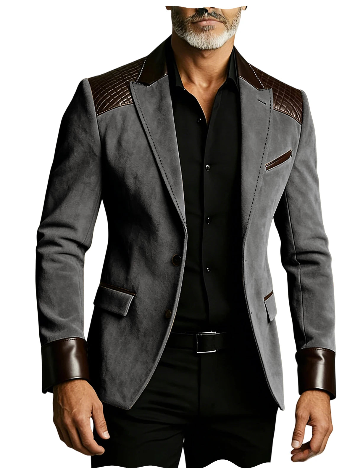 Blazer homme ajusté à détails crocodile – CLEVI Paris
