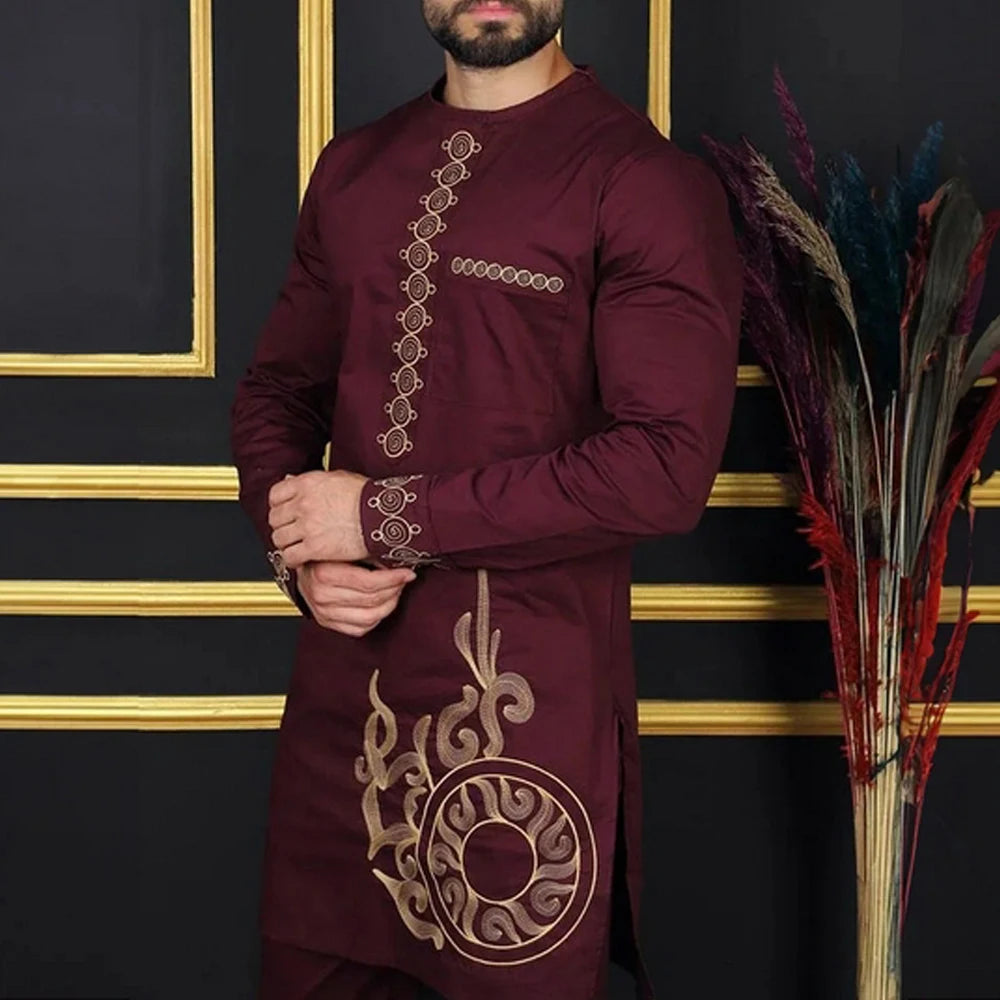 Ensemble Deux Pièces Kaftan Homme Brodé – CLEVI Paris