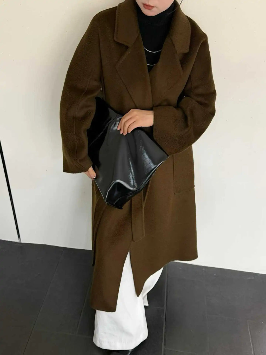 Manteau femme ceinturé laine et cachemire – CLEVI Paris