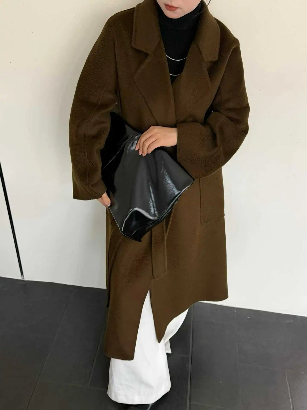 Manteau femme ceinturé laine et cachemire – CLEVI Paris