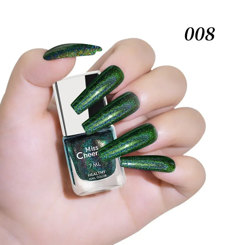 Vernis à Ongles Holographique Glitter Arc-en-Ciel – Séchage Rapide 8 Teintes – CLEVI Paris