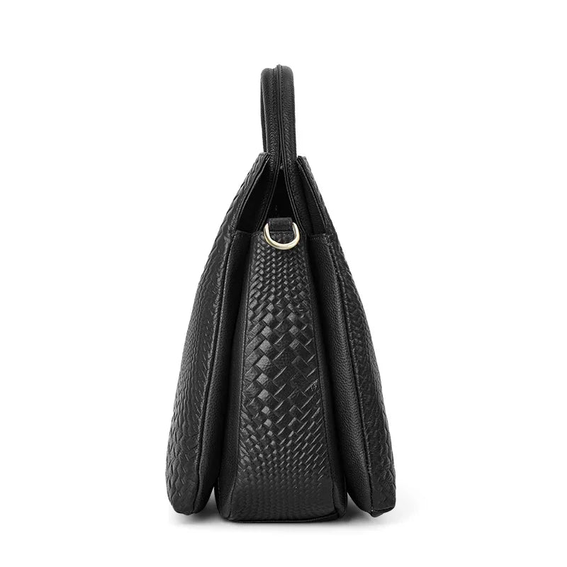 Sac Seau Femme Cuir Véritable Motif Tressé Grande Capacité – CLEVI Paris