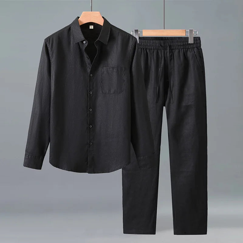 Ensemble homme chemise et pantalon en lin – CLEVI Paris
