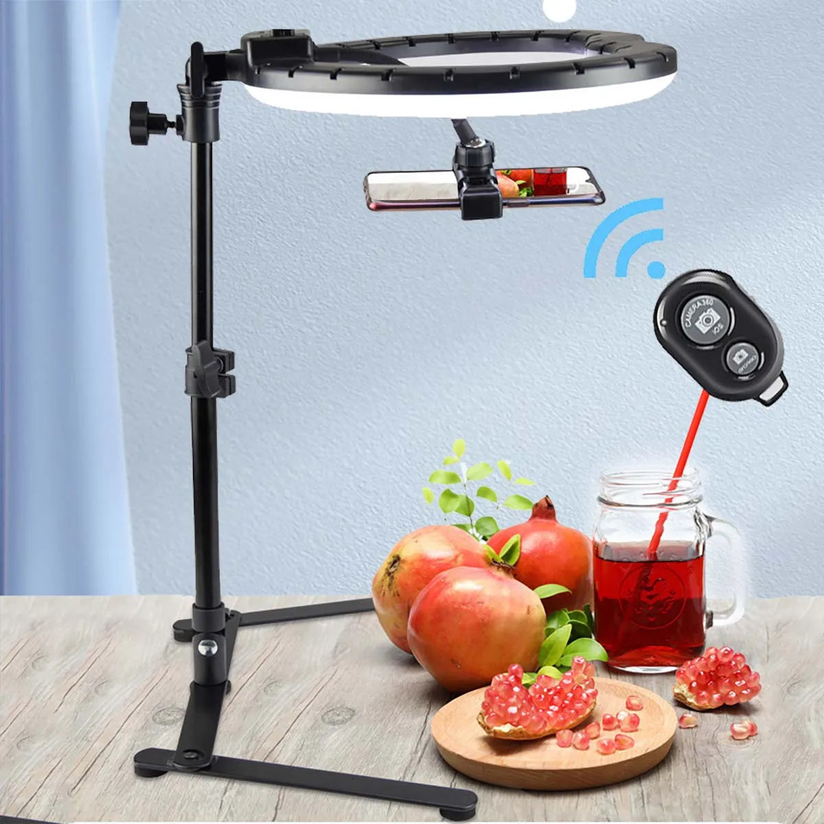 Anneau LED BTFOOR 26 cm avec support téléphone – CLEVI Paris