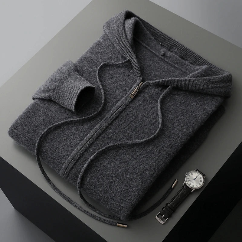 Ensemble homme laine mérinos, cardigan zippé – CLEVI Paris
