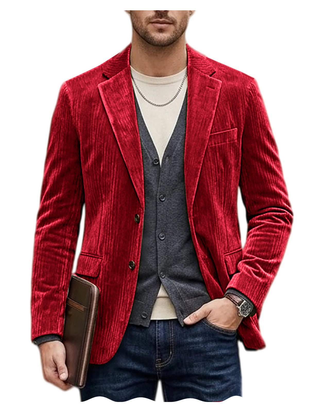 Blazer homme en velours côtelé, coupe ajustée – CLEVI Paris