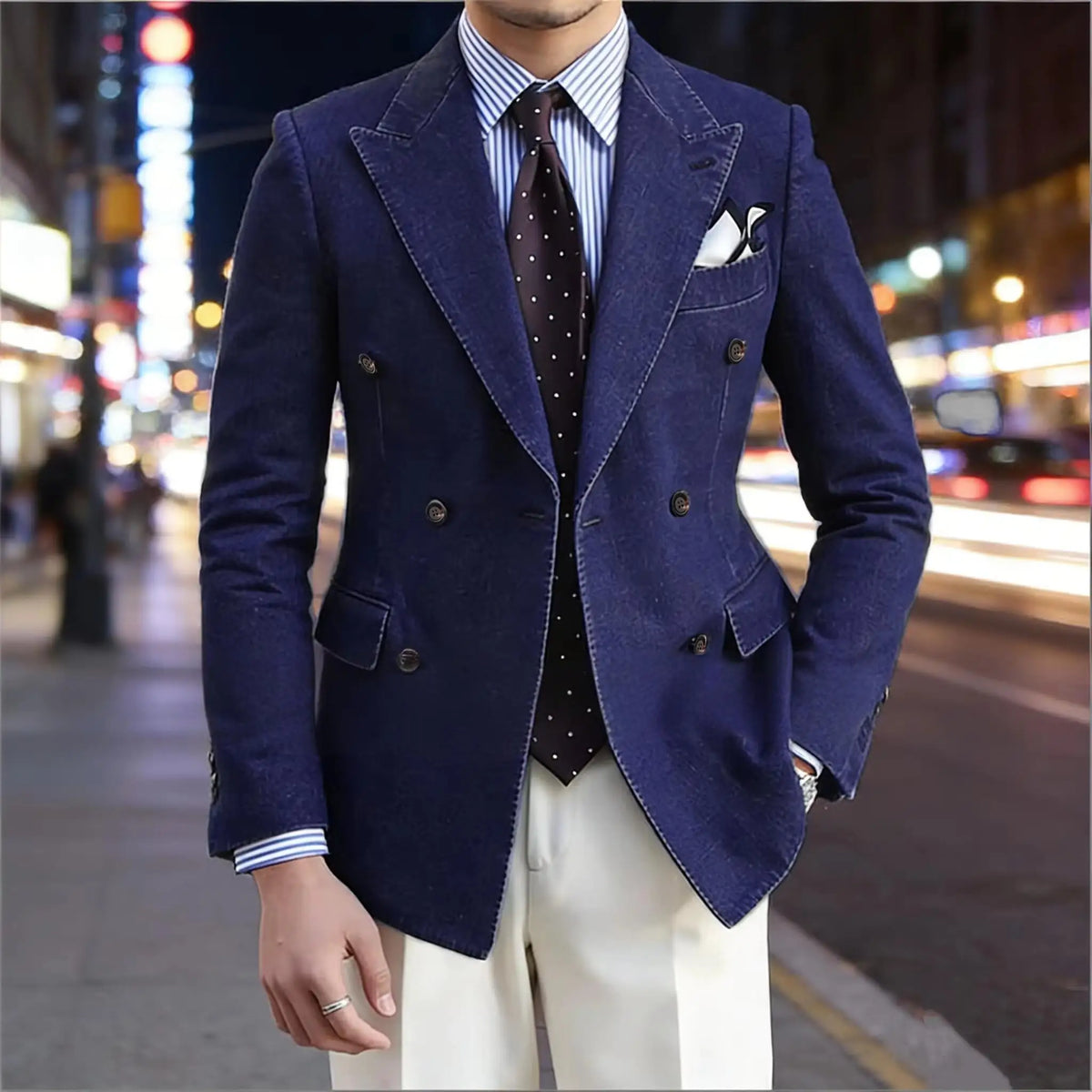 Blazer en Jean Homme Croisé – CLEVI Paris