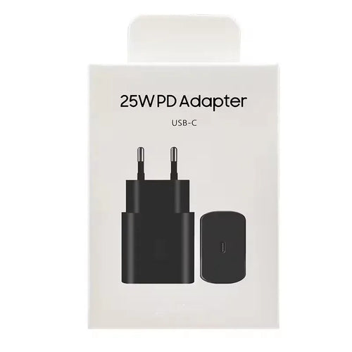 Chargeur Rapide 25W Samsung USB-C — Prise EU, Compatible Galaxy S25/S24/S23/Z Flip/Fold | CLEVI Paris