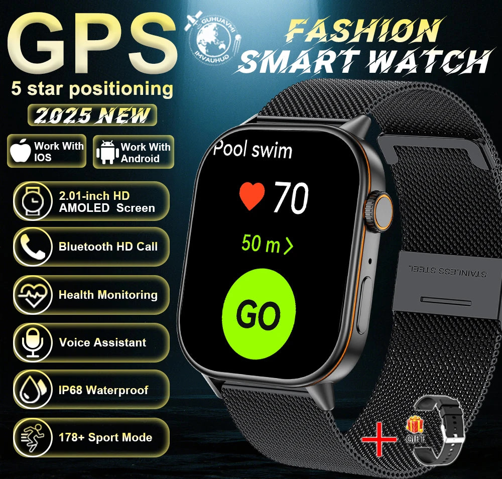 Montre connectée GUHUAVMI AMOLED 2,01 pouces – CLEVI Paris