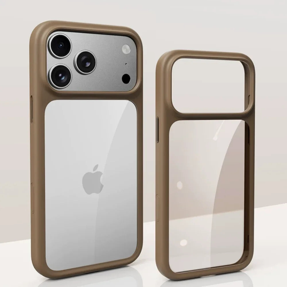Coque iPhone transparente à boutons métal – CLEVI Paris