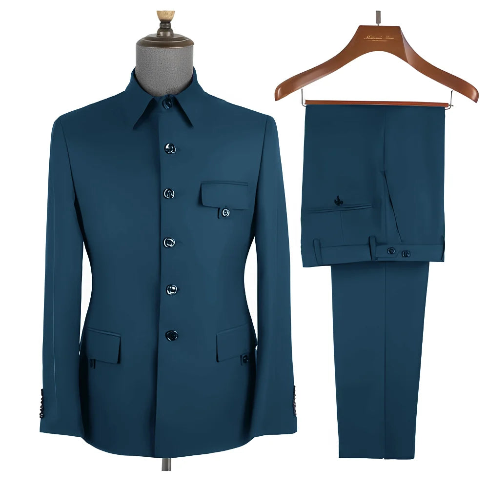 Costume homme 2 pièces, col montant – CLEVI Paris
