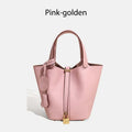 Sac Seau Femme Cuir Véritable TOGO Cadenas & Foulard Décoratif – CLEVI Paris
