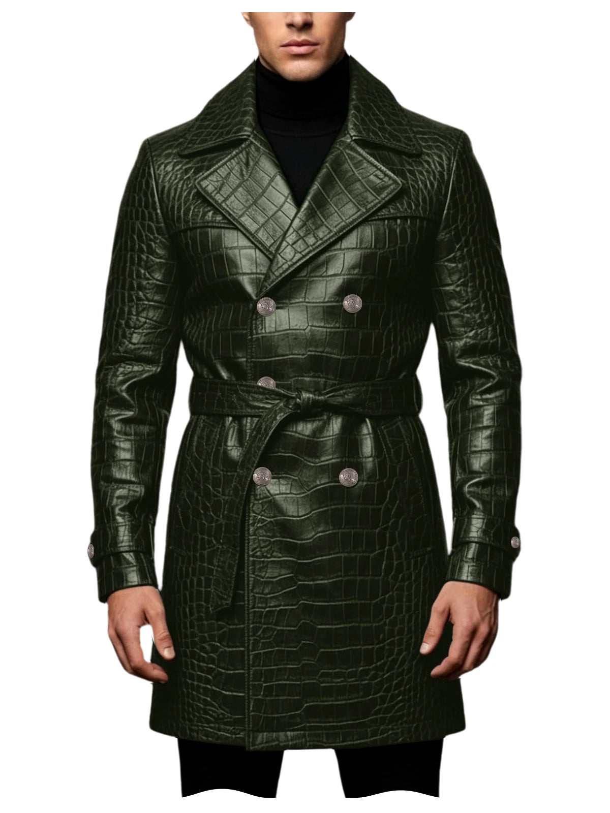 Manteau homme en similicuir effet crocodile – CLEVI Paris