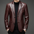 Veste homme en cuir de vachette boutonnée – CLEVI Paris