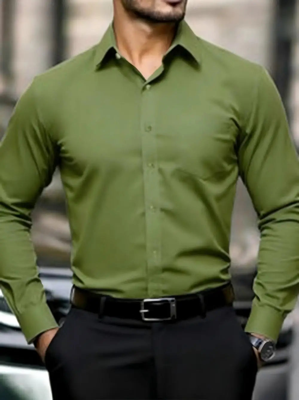 Chemise homme business unie en soie – CLEVI Paris