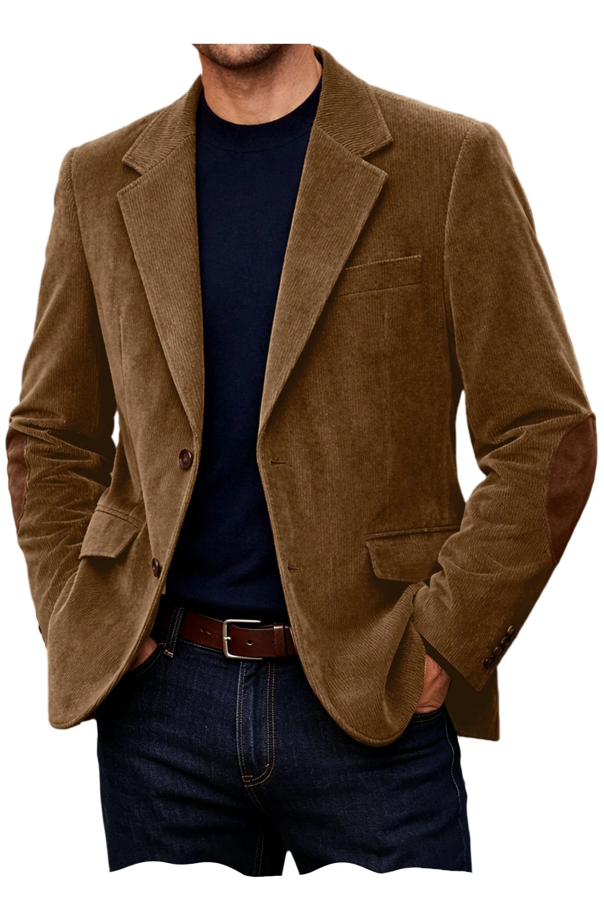 Blazer homme en velours côtelé à coudières – CLEVI Paris